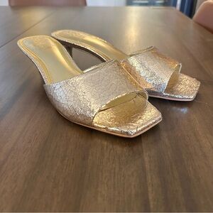 Vince Camuto Metallic Gold Mules